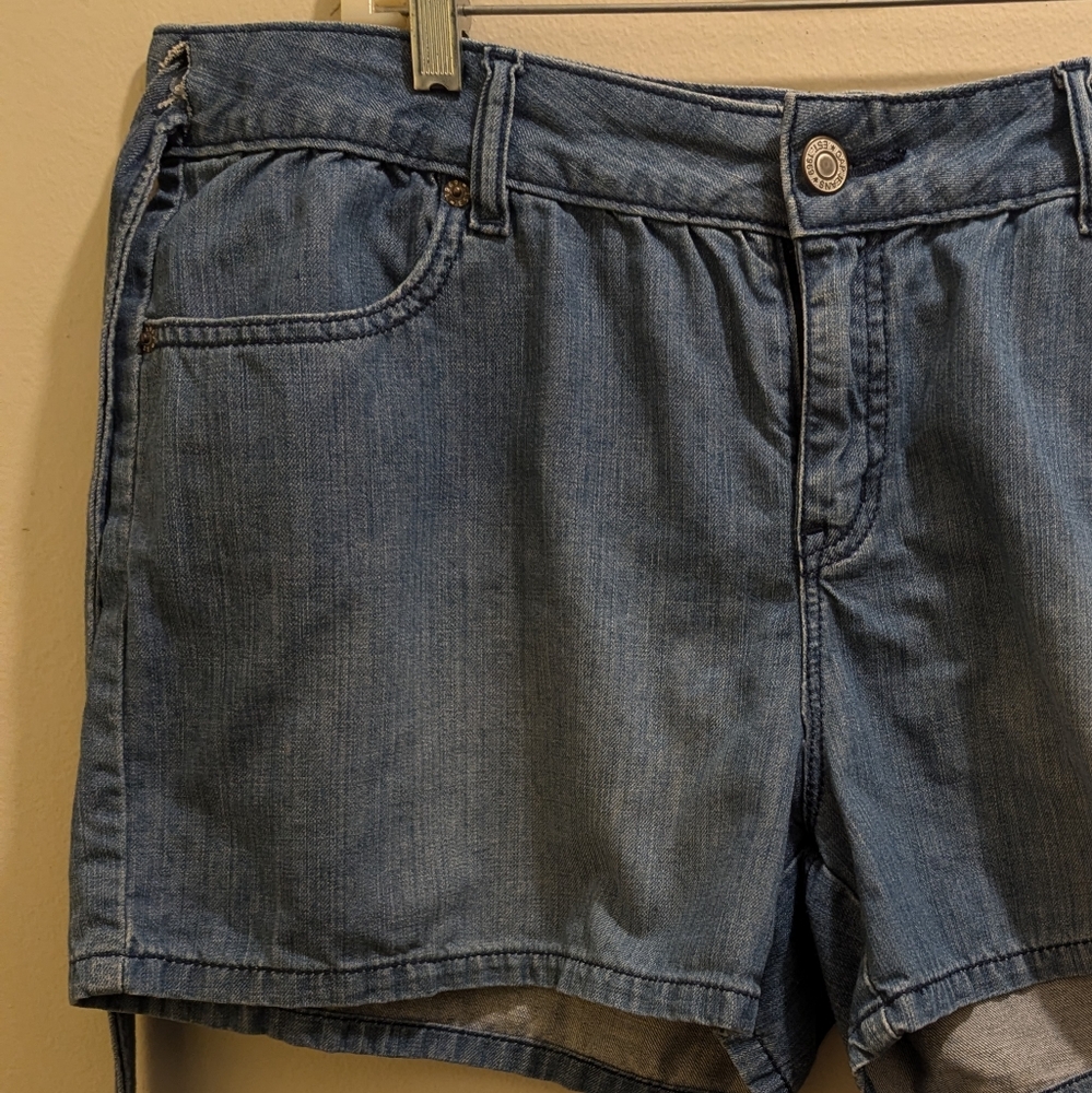 Gap Tie Belt Denim Medium Blue Jean Shorts High Rise Retro- 14 - Picture 5 of 13